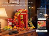 Red London Telephone Box Building Blocks Set for Adults,Ideas Flowers Phone Booth Mailbox and V1259-DP01-I-00071
