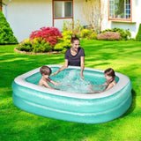 Bestway Kids Pool 200x146x48cm Inflatable Above Ground Swimming Pools 450L BW-POOL-KID-SQ-54005