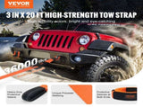 Heavy Duty Tow Strap Recovery Kit 76.2 mm x 6.1 m Tree Saver Winch Strap, Triple V952-DZDL3IN20FTC4ICX8V0