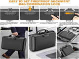 CARLA HOME Fireproof Document Box with Lock - Hard Shell - Glass Fiber - Fireproof File Organizer V178-36524