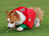 Christmas Dog Costume - Festive Hooded Cape & Green Jumpsuit Outfit V888-ELOSUNG26958
