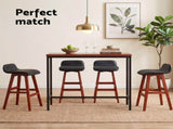 Artiss 5Pcs Bar Table and Stools Set Dining Desk Kitchen Chairs Cafe Pub Wood BA-TAB-SET-077X4-BK