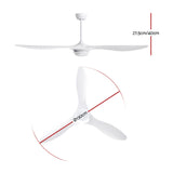 Devanti 52'' Ceiling Fan DC Motor w/Light w/Remote - White CF-B-52-310B-WH