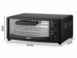 Compact 7L Countertop Electric Oven with Adjustable Temperature and Timer, Metal Housing, Visible V1341-ZY-VS82TKM8-BLACK