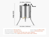 Honey Extractor, 2 Frame Manual Honey with Transparent Lid, Stainless Steel Honeycomb Drum V952-SDYMJJPBXG13SWI9S001V0