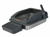 Pawz Stainless Steel Cat Litter Box Big Cats Kitten High Sided Easy Clean Grey PT1393-GY-AU