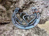 2X Handmade Horseshoe, Cast Horseshoe Wall Decor, Good Lucky Horseshoe, Hand Cast Horseshoe with V1192-AZ-W-22712