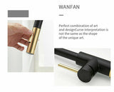 2023 Brushed Gold Spout Matte Black pull out with spray function kitchen mixer tap faucet V549-EB373451323482