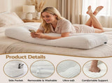 Giselle wedge pillow headboard with non-flattening shredded foam core, perfect for dorm reading or HBP-HRNECK-COR-WH-D