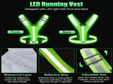 Rechargeable LED Reflective Running Vest, Adjustable High Visibility Gear for Night Walking, V1189-LC-AMZ-00089
