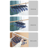 Plastic Folding Multi Head Drying Rack Multi Clips Socks Underwear Hanger Windproof Multifunctional V1294-YM0716-3117220156311