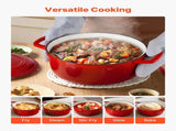 Enameled Cast Iron Dutch, 5.7L Pot with Lid and Dual Handles, Heavy-Duty Durable Cookware Pan, V952-ZTHLKX6QTTCTO54AA001V0