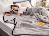 Four piece bedding set,Solid Color Silk Conditioning Blanket Cool Summer Quilted Blanket Absorbs V1369-AZ3-W-17820