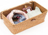 Handwoven Rattan Storage Box with Lid and Removable Dividers, 26 x 16 x 10 cm V1188-MS-731-123
