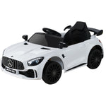 Kids Electric Ride On Car Mercedes-Benz AMG GTR Licensed Toy Cars Remote White RCAR-AMGGTR-S-WH