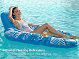 Inflatable Pool Lounger Float with Backrest & Cup Holders U-Shaped Floating Chair for Pool, Lake, V1107-CS-CQTYFP