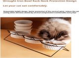 Triple Slanted Ceramic Pet Bowl Set with Elevated Iron Stand and Non Slip Base - 3 x 300ML Versatile V888-ELOSUNG49880