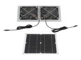 15W Solar Panel Powered Fan Efficient Solar Powered Dual Fan Kits for Chicken Coop Greenhouses Shed V1294-YM0703-3114230040611