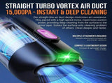 HK-V6 Cordless Handheld Vacuum 15000Pa Strong Suction, Green Dust Detection LED Display, Lightweight V1232-CZXCQ-001