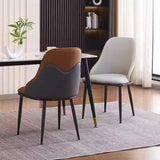 VELLUTO Dining Chair Modern upholstered Leather Kitchen Chairs with armrests Bathtub Chair Leisure V255-F-DICHAIR-GR-WH