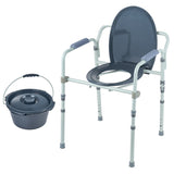 Commode Chair, Bedside Commode with Wider Toilet Seat, 7-Level Adjustable Height, 5.8L Removable V952-WLLGSGMTZQSZUX19CV0