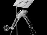 Ultra-Luxury 8" Rainfall Shower Head/Handheld Combo. Convenient Push-Button Flow Control Button for V1366-AZ2-W-08656