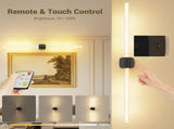 Black Battery Operated Wall Sconce Set of 2, Rechargeable Wireless Wall Lights with Remote and V1171-CB-BOM001619