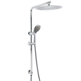 Chrome Dual Shower 12" Slim Rain Head 5 Modes Handheld Sliding Rail Inbuilt Diverter V1233-C4902B22HR005M5C1KSR112