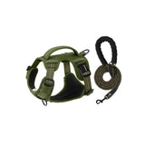 XL size Green No Pull Dog Harness and Leash Set - Reflective Oxford Fabric Puppy Vest with Control V888-ELOSUNG56319-1