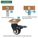 Casters Wheels, Casters Set of 4 Heavy Duty - Threaded Stem Mount Swivel Casters with V1369-AZ3-W-08475