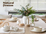 Artiss 3 Piece Dining Sets, 120cm Wooden Dining Table and 2 Upholstered Chairs Set, Space-Saving DSET-TAB120-BEN90-WD