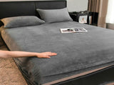 Flannel Sheets Queen 3-Piece Plush Fleece Sheet Bed Sets with 15" Deep Pocket Fitted Sheet and V1369-AZ3-W-15399