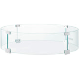 Fire Pit Wind Guard, Glass Flame Guard, Round Glass Shield, 1/4-Inch Thick Fire Table, Clear V952-YXBLFFBYC23673QVJV0
