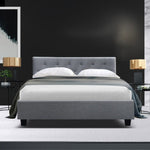 Artiss Bed Frame Double Size Grey VANKE BFRAME-E-VANKE-D-GY-AB