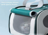Pet Travel Bag Soft Sided Mesh Carrier Breathable Collapsible, Green V1188-MS-611-091