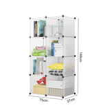 SOGA 8-Cube Transparent Shelf Box Portable Cubby DIY Storage Shelves Modular Closet Organiser SHELFBOX02