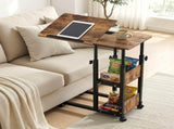 Artiss 3 Tier Adjustable Laptop Desk Tiltable Mobile Side Table Wheels LA-DESK-C-60-2T-WA