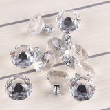 10 Pieces Glass Cupboard Knobs Crystal Diamond Shape Pull Handle for Drawers Dresser Wardrobe V1237-ZY-528-262