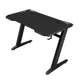 Gaming Desk with LED Lights Computer Desk Z Shaped Desk - Black V957-RLX39671014K
