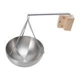 Sauna Bowl Stainless Steel Hanging Aromatherapy Oil Cup with Wooden Block for Sauna Room L 20cm V1294-YM0717-3111220240211