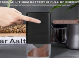 Portable Electric Coffee Grinder - USB Rechargeable, Adjustable Grind, 1300mAh Battery V1263-JX-4447