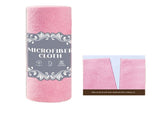 3 Pack Pink Microfiber Cleaning Cloth Roll - 25x25cm Thickened Absorbent Wipes - Lint Free Reusable V888-ELOSUNG56253-4