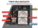 GENPOWER 6.5kW Peak 5kW Rated Diesel Inverter Commercial Generator, Electric Key Start, 2 x 15A, RCD V219-GENDSLGNV5KA