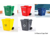 5-piece cup Creative Trash Can Ceramic Mug Shovel Spoon - 400ml Funny Garbage Bin Coffee Cup V888-ELOSUNG50283