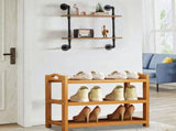 Bamboo Shoe Rack Entryway Multi-Layer Shoe Storage Organizer Space Saving Small Shoe Cabin V1370-AZ4-09455