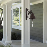 Outdoor Dinner Bell, Rustic Large Cast Iron Wall Mounted Metal Door Bell for Farm House Outside V1370-AZ4-10414