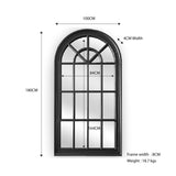 Window Style Mirror - Black Arch 70 CM x 130 CM V292-MIRR-ARCH001