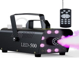 LED Fog Machine 500W 3 Colors & Strobe Effect Party Wedding Holiday Smoke Machine with Remote V1294-YM0901-L6785US