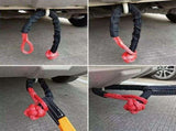 2 pcs Soft Shackle Tow ROpes For Truck Atv Marine, One-Piece Outdoor Recovery Straps, Red V1188-MS-227-1010