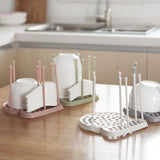 Pink Household Drying Rack, Vertical Drain Design for Plates Bowls and Cutlery 4Pcs V1369-AZ3-W-17440